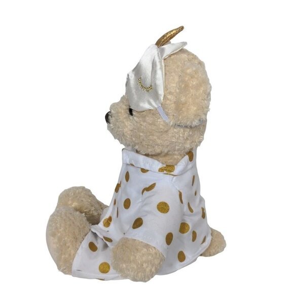 FAO Schwarz Bedtime Teddy Bear Pajama Robe Sleep Mask Stuffed Animal 2020 13.5" - Picture 4 of 7